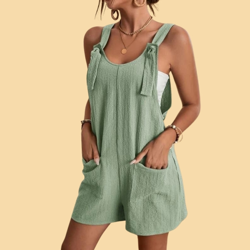 Camila - Lässiger kurzer Overall mit Trägern