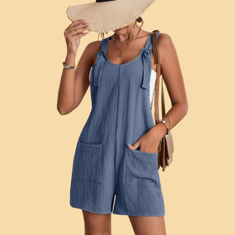 Camila - Lässiger kurzer Overall mit Trägern
