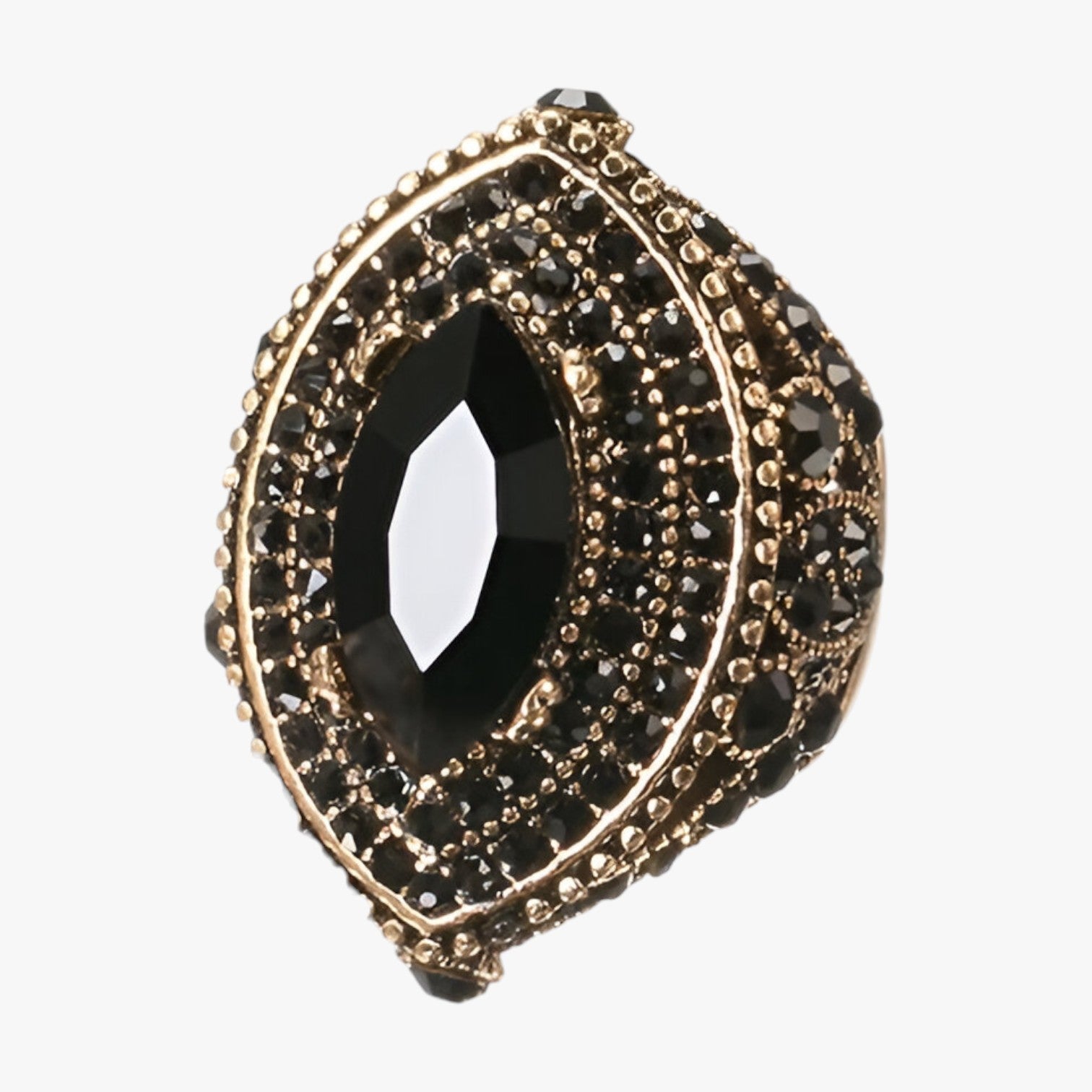 Isabella - Bohème-Ring im Vintage-Stil mit kühnem dunklen Muster in der Mitte