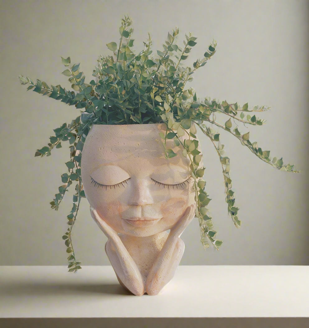BloomCharm Künstlerischer Gesicht Pflanzgefäß – Stilvoller Dekorativer Blumentopf