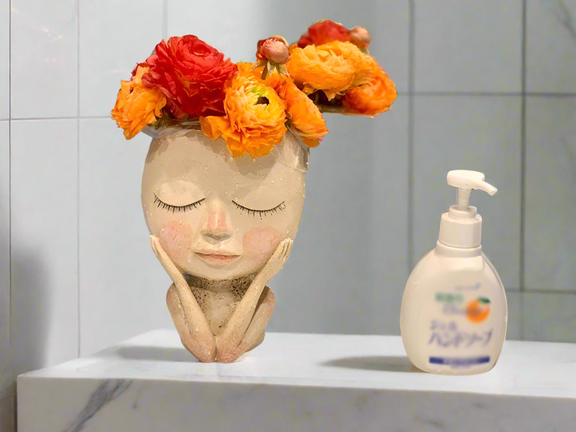 BloomCharm Künstlerischer Gesicht Pflanzgefäß – Stilvoller Dekorativer Blumentopf
