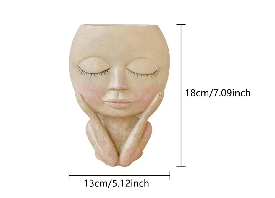 BloomCharm Künstlerischer Gesicht Pflanzgefäß – Stilvoller Dekorativer Blumentopf