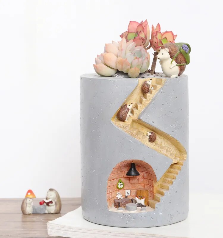 WhimsyGarden - Charmante Igel- und Hasenpflanze für ein gemütliches Zuhause