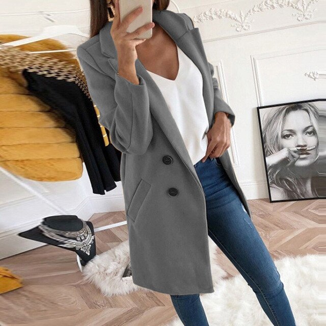 Isabella - Neuer langer Streetwear-Blazer aus Wolle