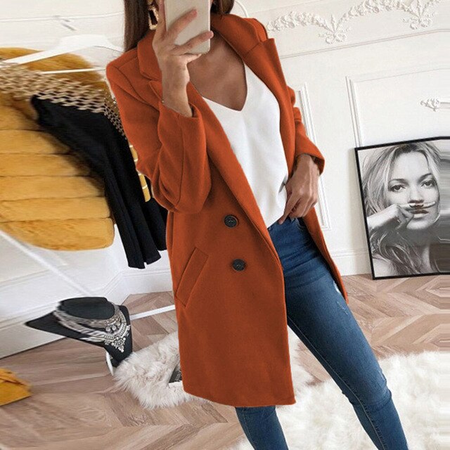 Isabella - Neuer langer Streetwear-Blazer aus Wolle