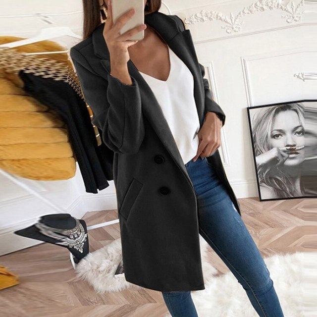 Isabella - Neuer langer Streetwear-Blazer aus Wolle