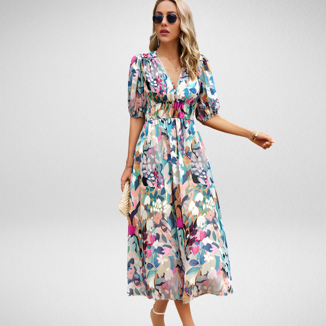 Karoline - Charmantes Kleid mit V-Ausschnitt
