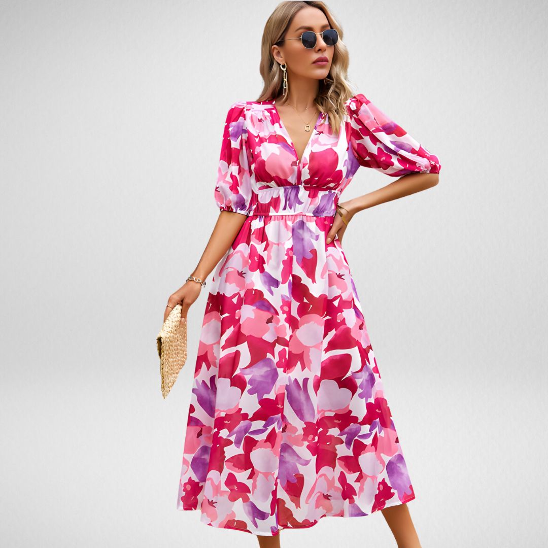 Karoline - Charmantes Kleid mit V-Ausschnitt