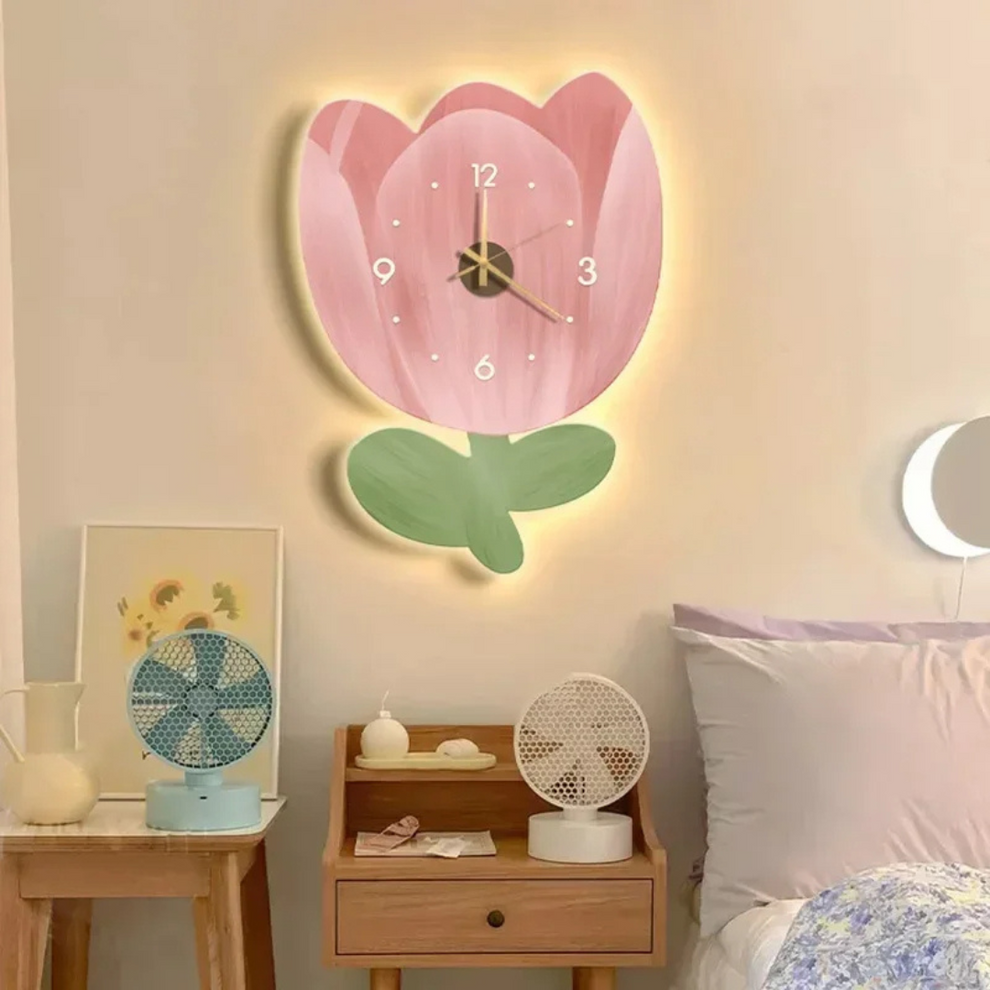 BloomGlow – Wand-Blumenuhr mit sanfter LED-Beleuchtung