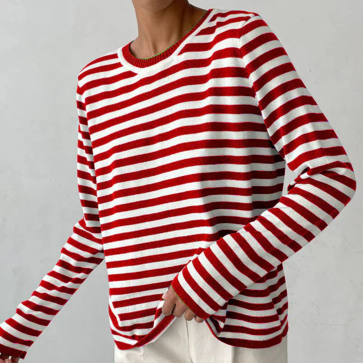 Georgette - Legere langärmelige Bluse mit Rundhals