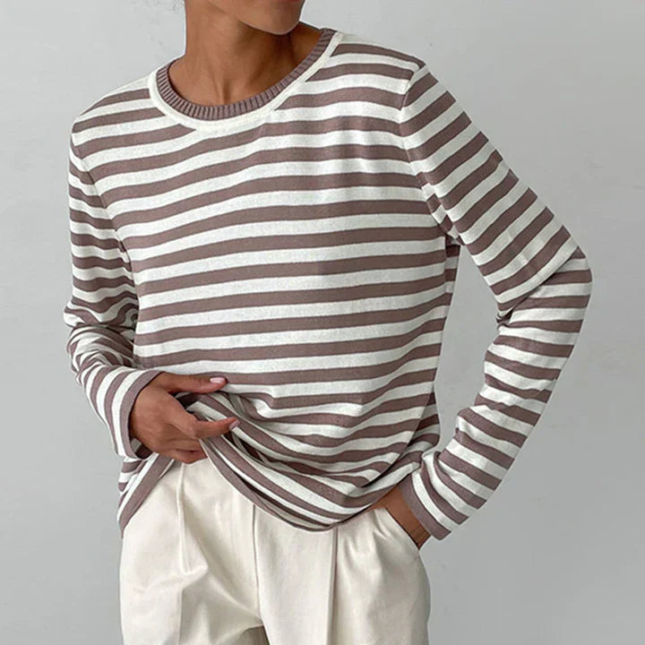 Georgette - Legere langärmelige Bluse mit Rundhals