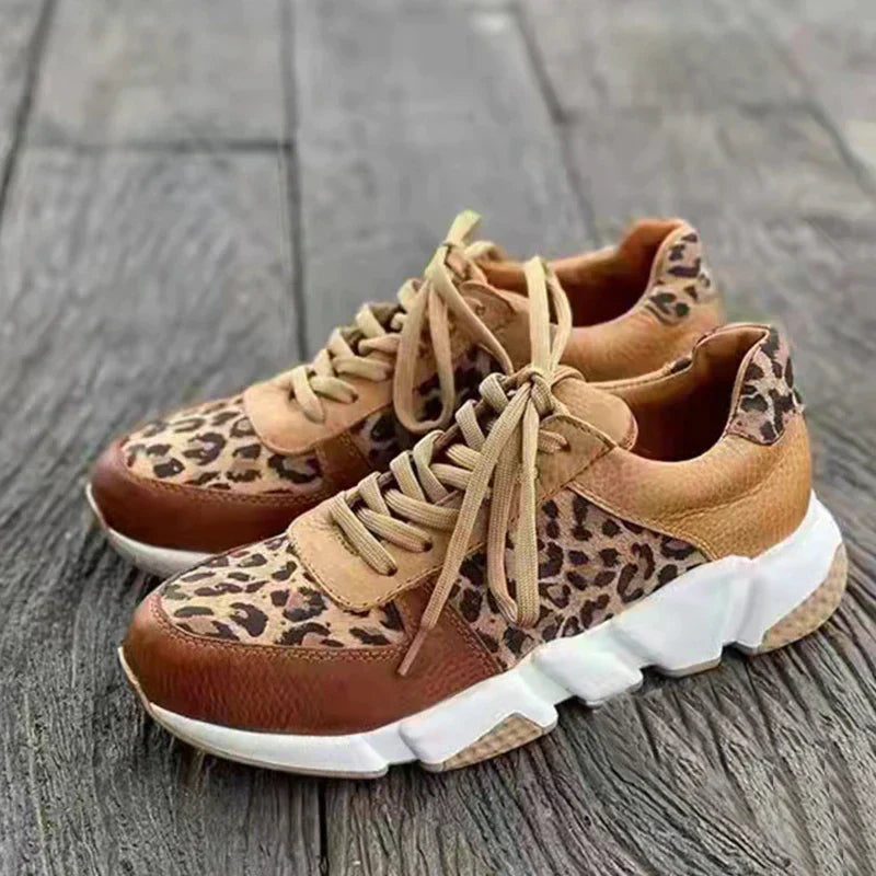 Mille - Legere Leoparden-Sneakers mit dicken Sohlen