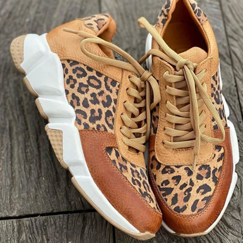 Mille - Legere Leoparden-Sneakers mit dicken Sohlen