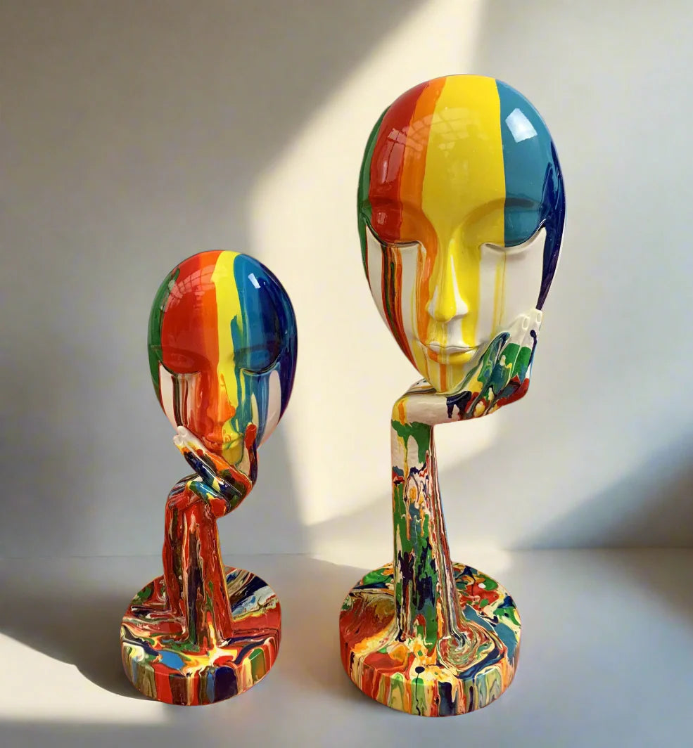 Moderne bunte Wandkunst mit Frauenporträt – Einzigartige Heimdekoration