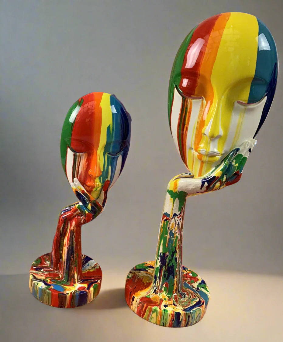 Moderne bunte Wandkunst mit Frauenporträt – Einzigartige Heimdekoration