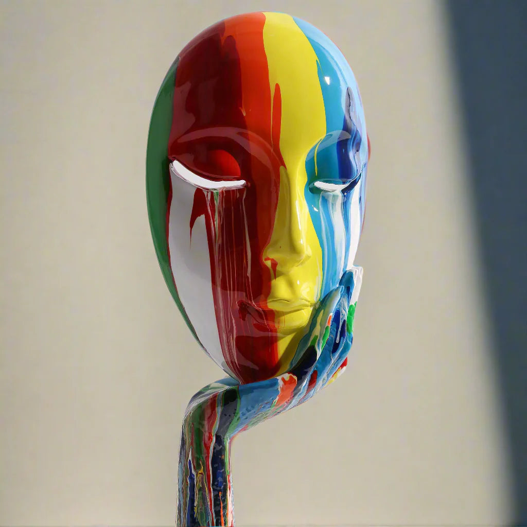 Moderne bunte Wandkunst mit Frauenporträt – Einzigartige Heimdekoration