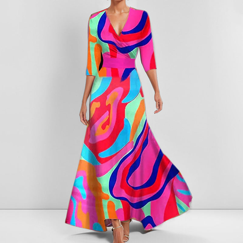 Veronica - Elegantes Peplum-Kleid mit V-Ausschnitt in der Taille