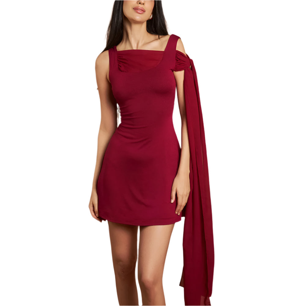Jaqueline - Asymmetrisches Design und schulterfreier Schal