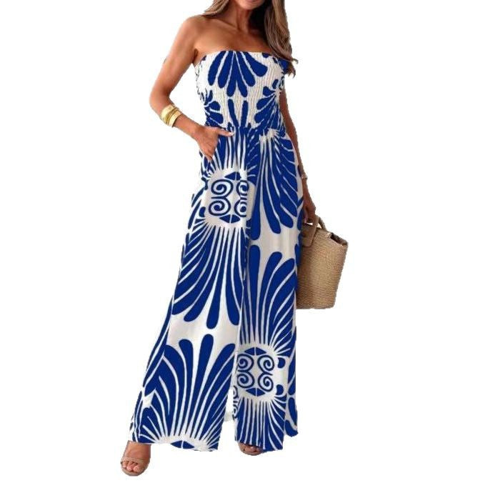 Holly - Ethnisches Design mit weitem Bein Jumpsuit