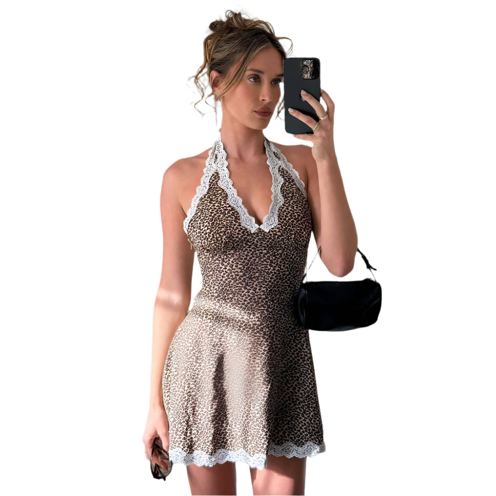 Ivy - Blondenakzent und Kleid mit Tiermotiv