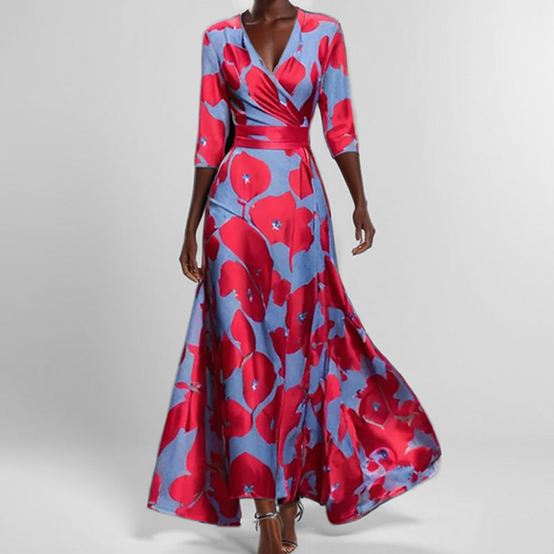 Veronica - Elegantes Peplum-Kleid mit V-Ausschnitt in der Taille