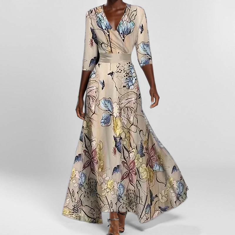 Veronica - Elegantes Peplum-Kleid mit V-Ausschnitt in der Taille