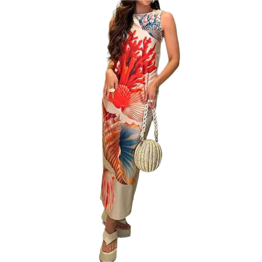 Fabiana - Maxikleid im tropischen Schalen-Design