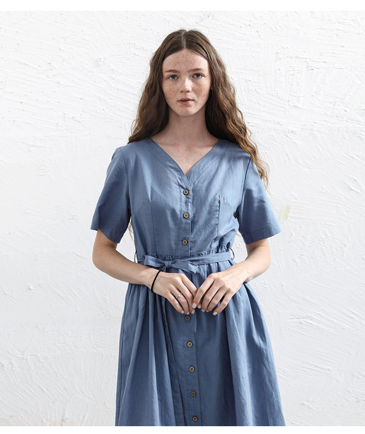 Amber - Klassisches Midikleid mit Knöpfen