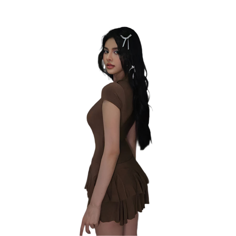 Anastasia - Moderne Peplum-Fließende Minikleid