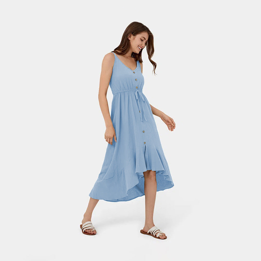 Cienne - Lange Kleid mit schlank machendem gewebten Riemen