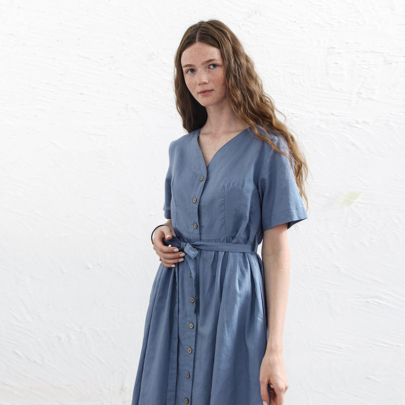 Amber - Klassisches Midikleid mit Knöpfen