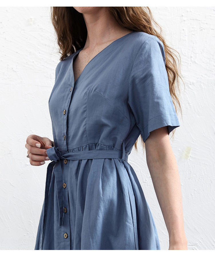 Amber - Klassisches Midikleid mit Knöpfen