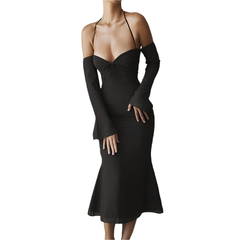 Nia - Midikleid mit transparenten Ärmeln