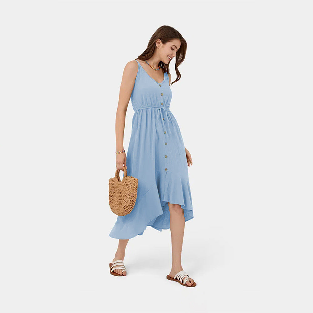 Cienne - Lange Kleid mit schlank machendem gewebten Riemen