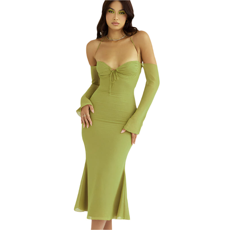 Nia - Midikleid mit transparenten Ärmeln