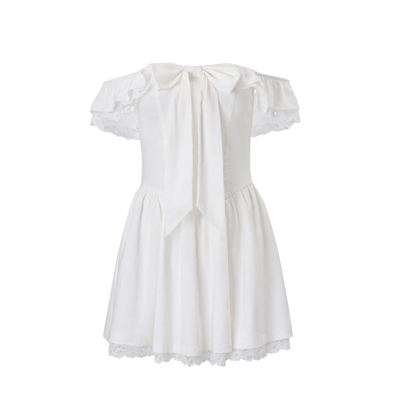 Gabriella - Elegantes Schlupfkleid mit Off-Shoulder und Schleife im Sommerstil