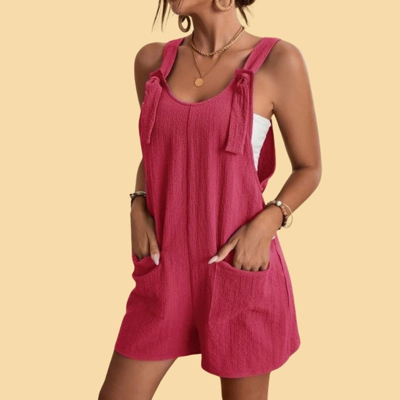 Camila - Lässiger kurzer Overall mit Trägern