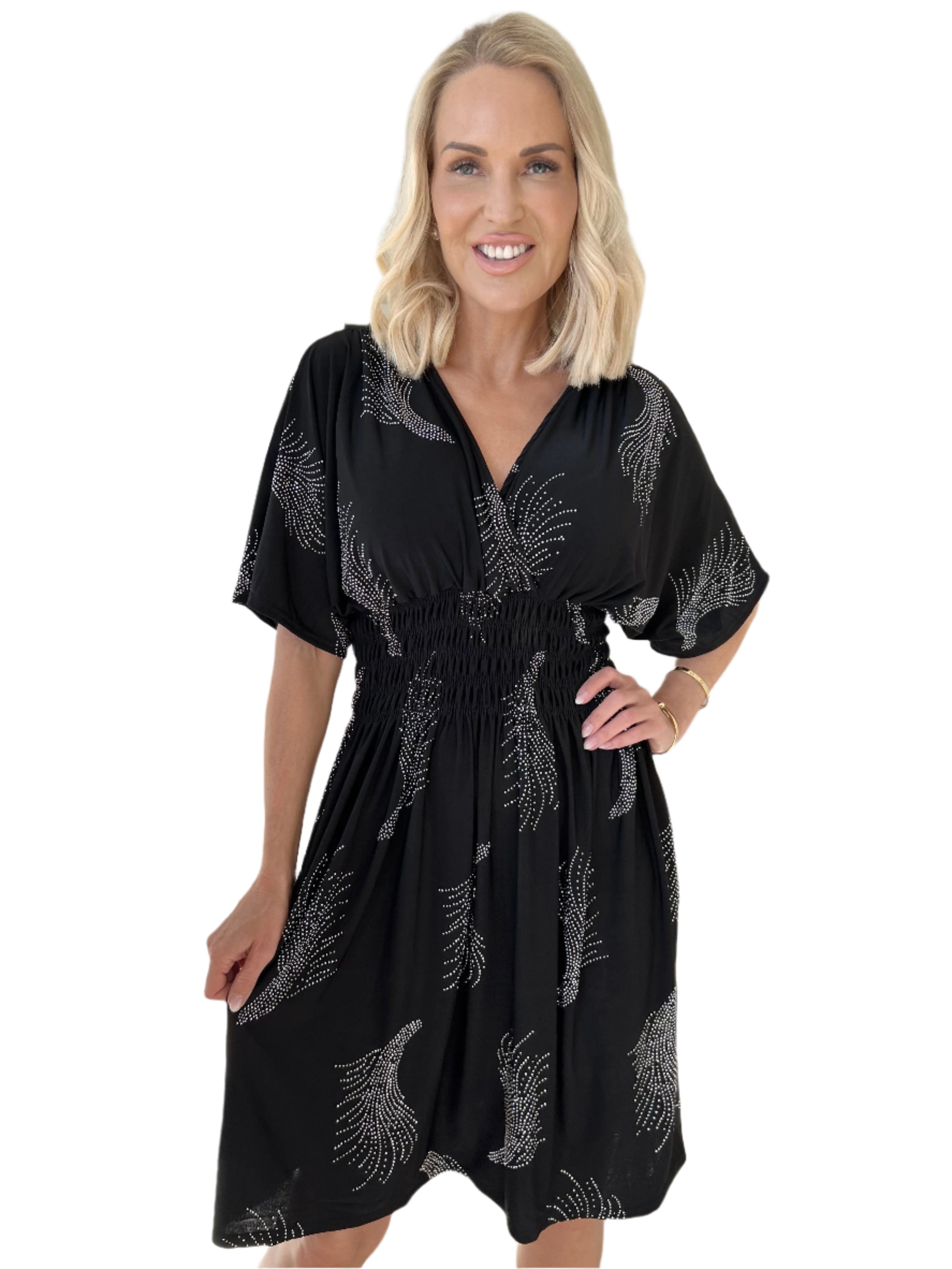 Adeline - Boho-inspirierte Midikleid mit Smock-Taille