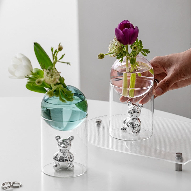 CosmicBear - Elegante Glasvase mit einzigartigem Design