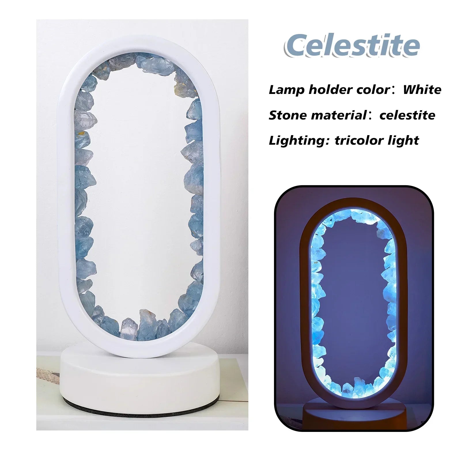 AmethystGlow – Ruhe und moderne Eleganz Ovaler Kristall-LED-Lampe