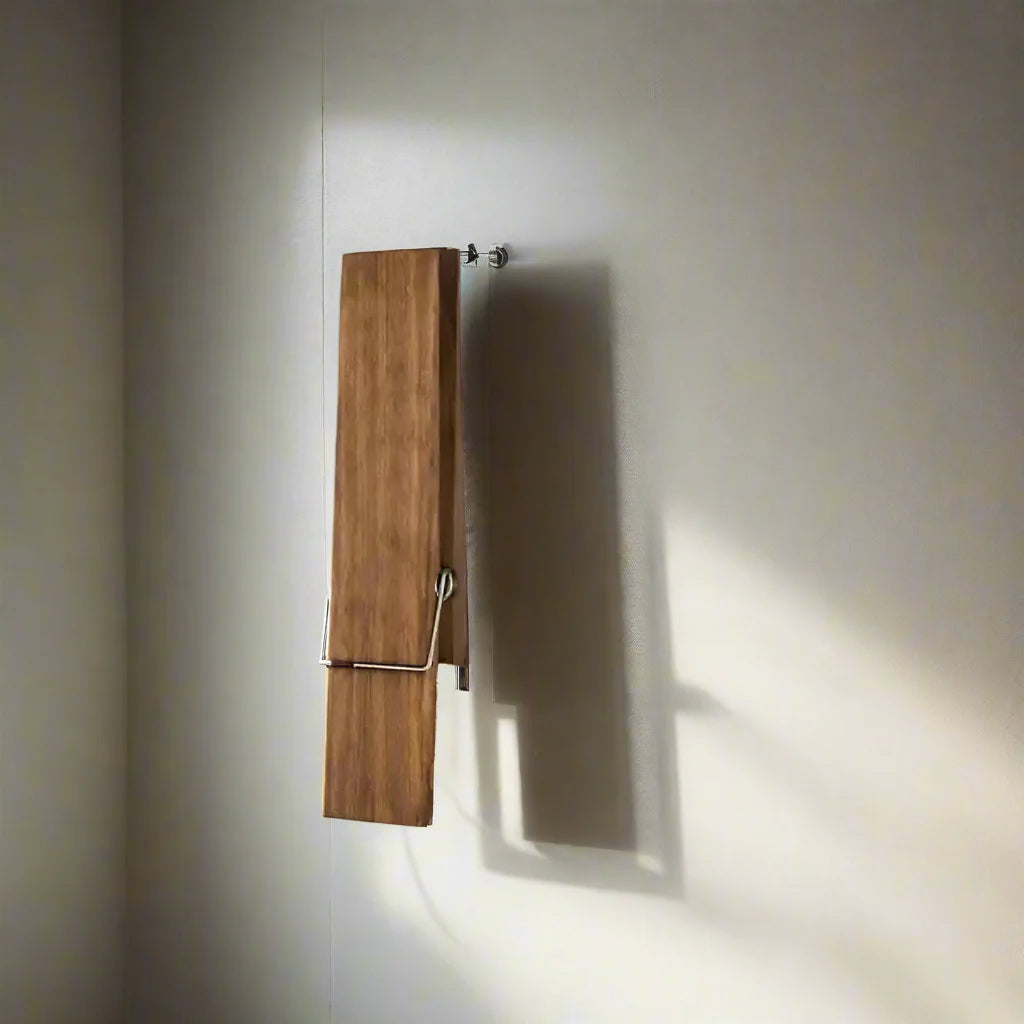 GripClasp Handtuchhalter aus Holz mit Wäscheklammern