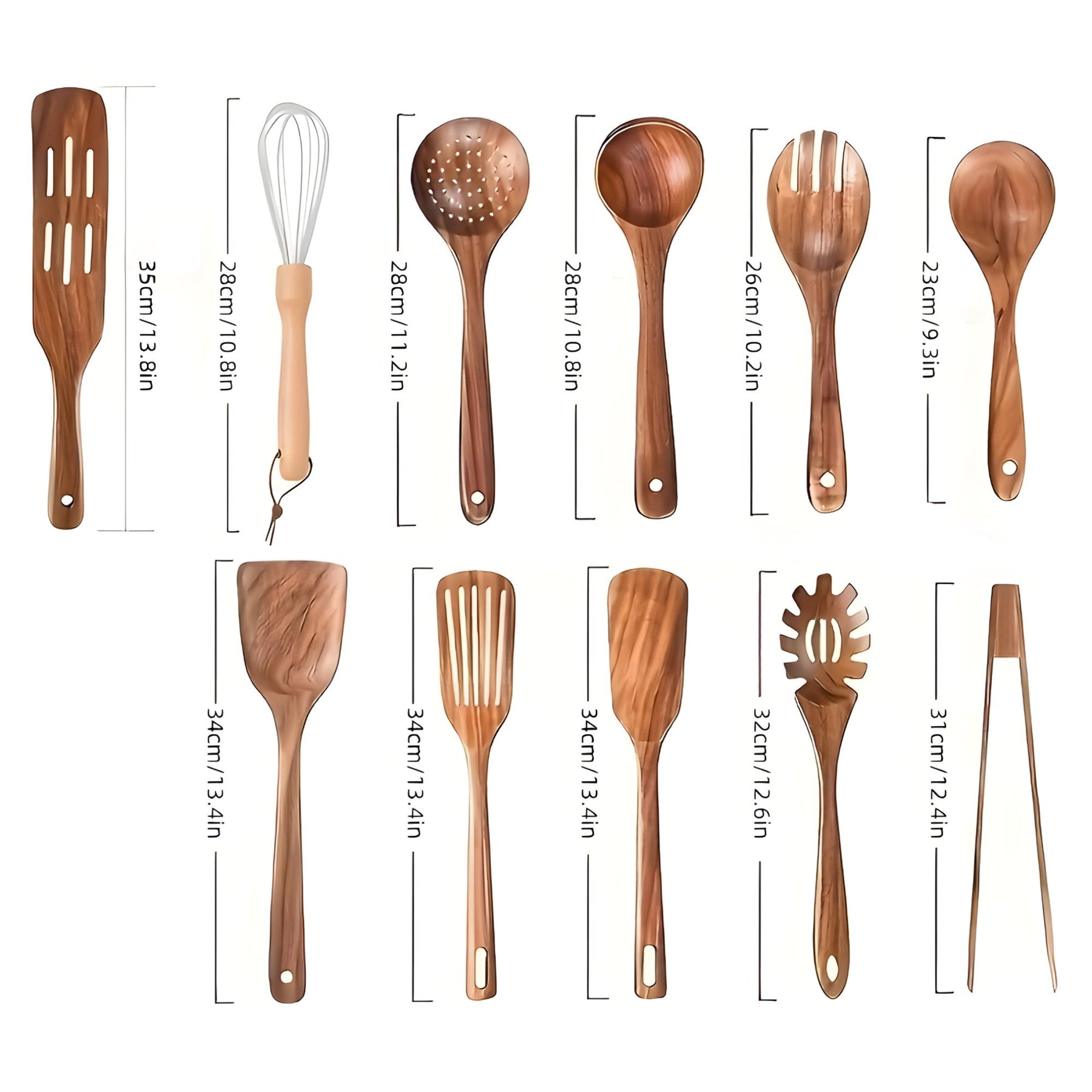 11-teiliges Küchenutensilien-Set aus EcoWood-Holz