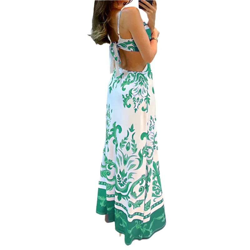 Maribelle - Sexy V-Ausschnitt Sommerkleid mit Spaghettiträgern