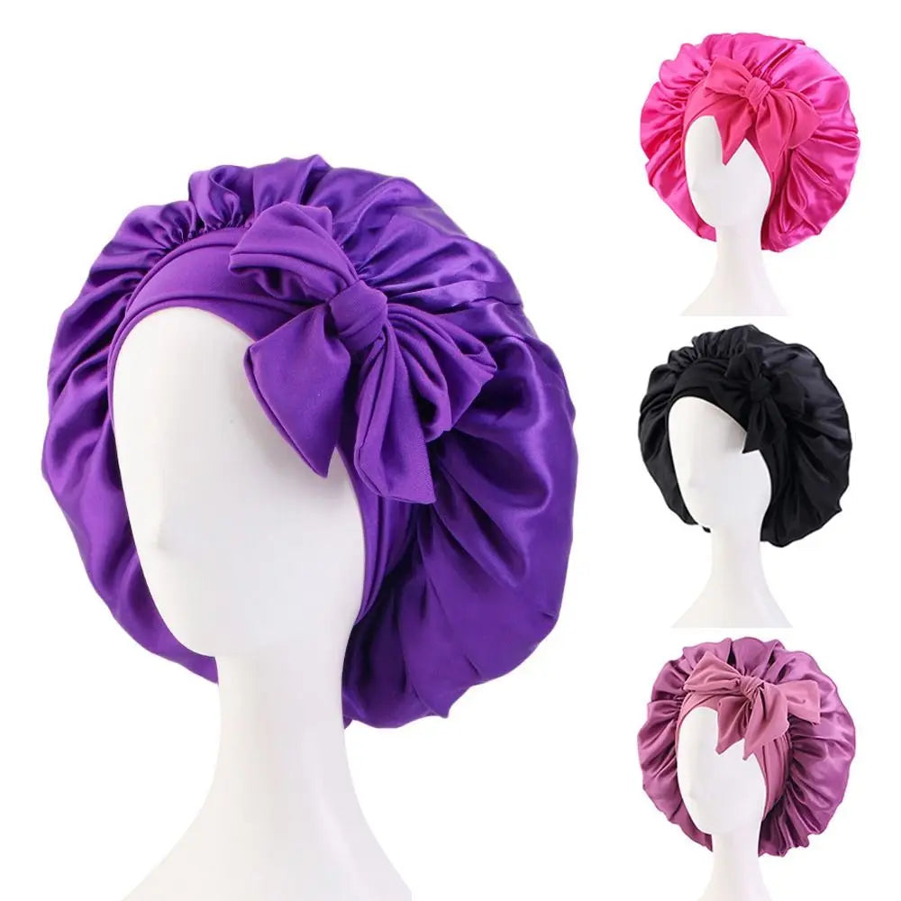 Hauptbekleidung Satin mit Haarband Seiden Schlafmütze