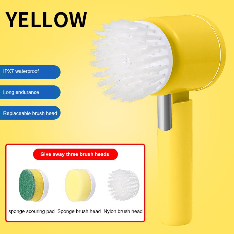 PowerScrub – Kabellose elektrische Reinigungsbürste mit austauschbaren Köpfen