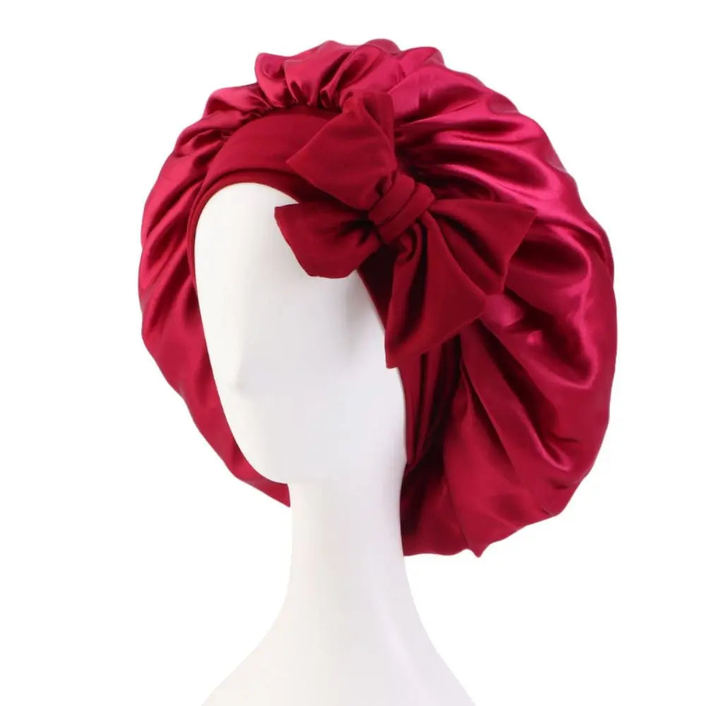 Hauptbekleidung Satin mit Haarband Seiden Schlafmütze