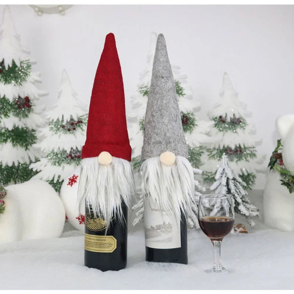 Charmante Weihnachts-Weinflasche-Abdeckung