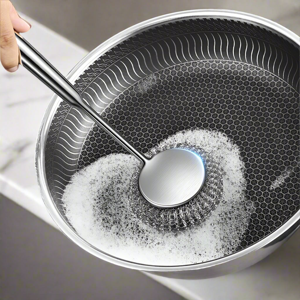 ScrubEase - Pfannenreinigungsbürste mit langem Stiel