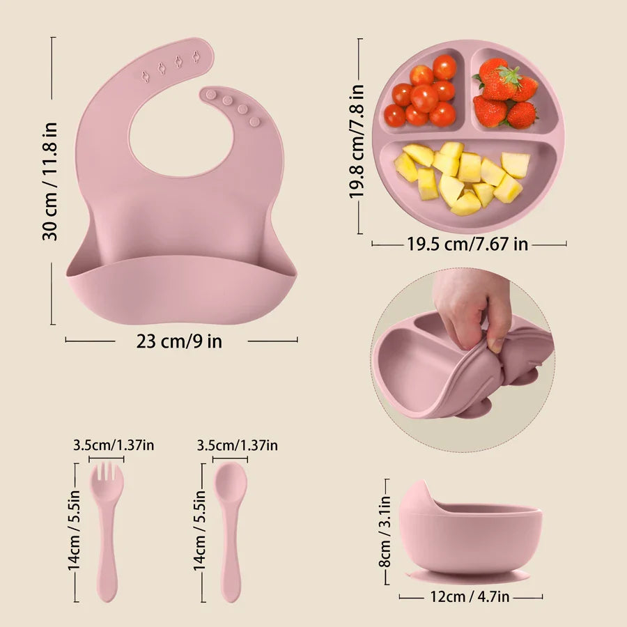 5 Stücke Baby Silikon Füttersatz