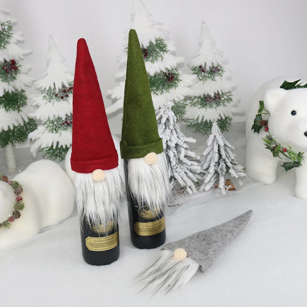 Charmante Weihnachts-Weinflasche-Abdeckung
